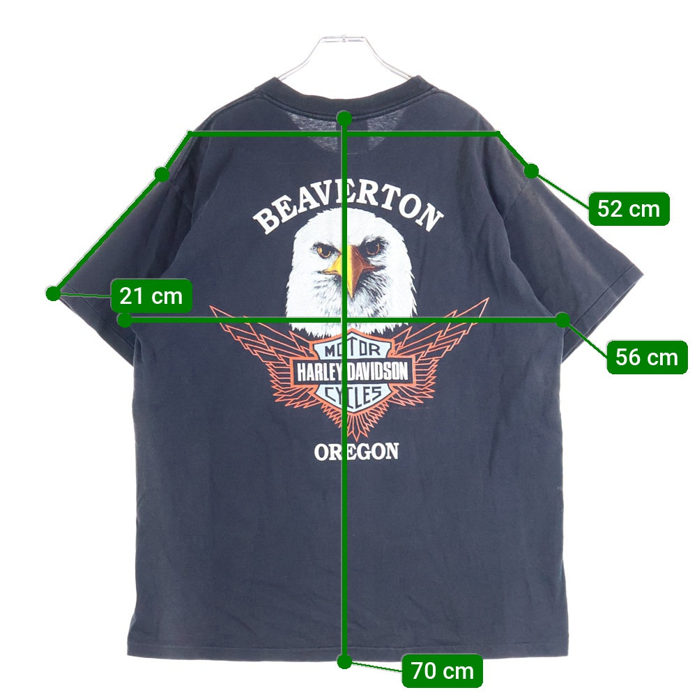 HARLEY DAVIDSON(ハーレーダビッドソン) 90s VINTAGE EAGLE FLAMES TEE イーグルフレイムス ファイヤープリント 1990 半袖Tシャツ ブラック