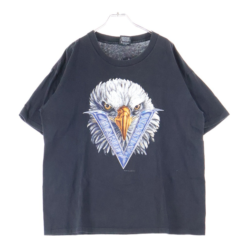 HARLEY DAVIDSON(ハーレーダビッドソン) 90s VINTAGE EAGLE VLOGO TEE イーグル Vロゴ プリント 1993 半袖Tシャツ ブラック