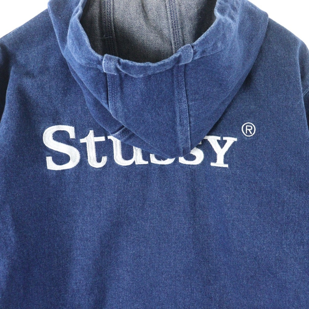STUSSY(ステューシー) DENIM ZIP HOODIE デニム ジップアップ フーディージャケット ブルー