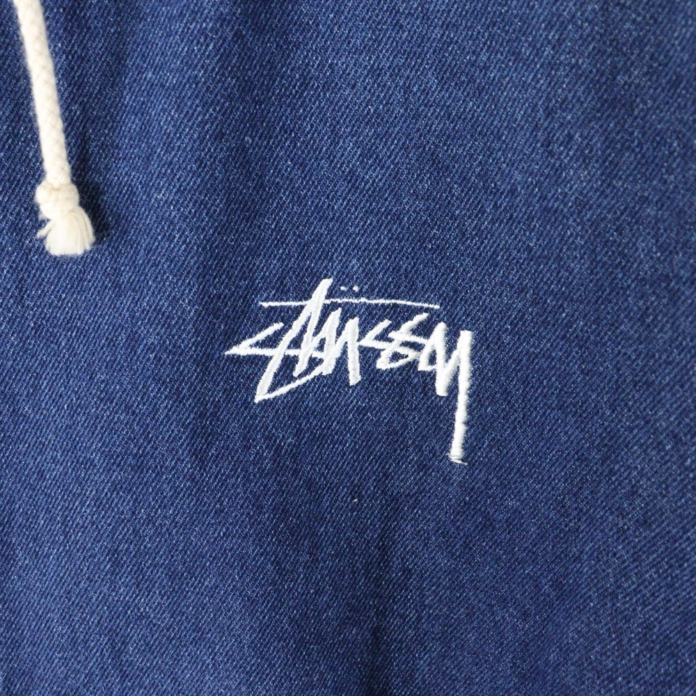 STUSSY(ステューシー) DENIM ZIP HOODIE デニム ジップアップ フーディージャケット ブルー