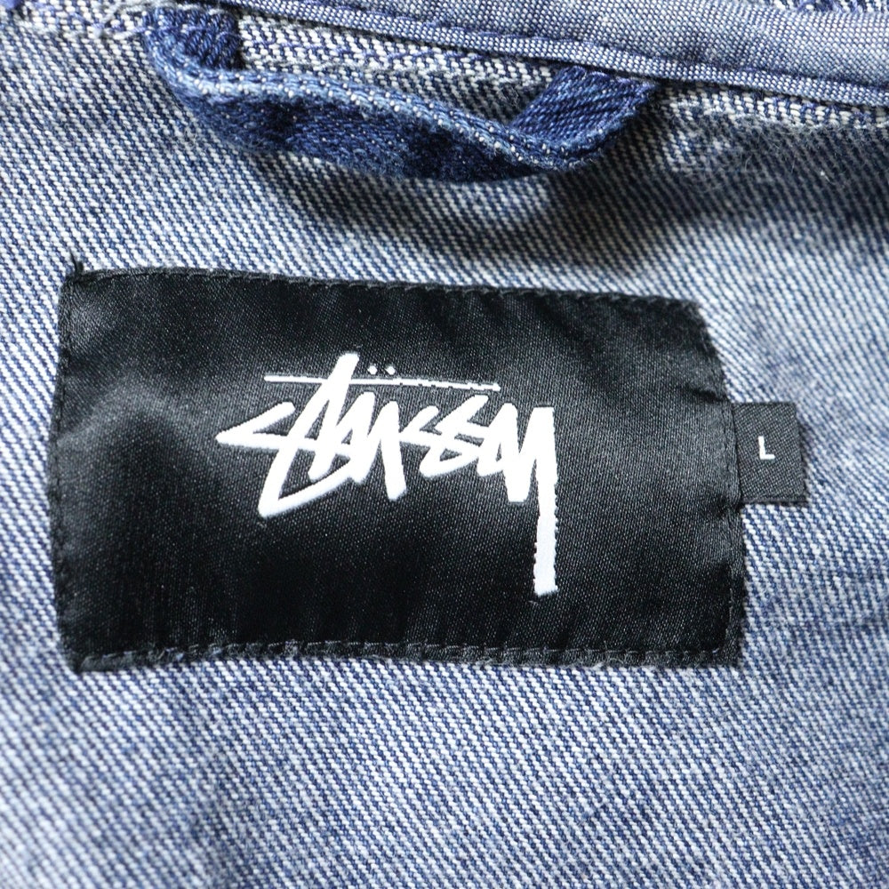 STUSSY(ステューシー) DENIM ZIP HOODIE デニム ジップアップ フーディージャケット ブルー