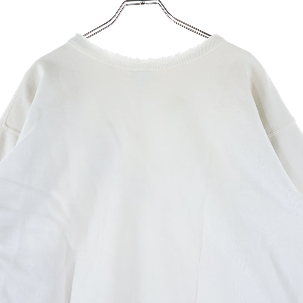 SAINT MICHAEL(セントマイケル) X BerBerJin BJ CREW NECK SWEAT YOUNG WHITE SM-HR8-0000-C38 ×ベルベルジン クルーネックスウェット ヤング ホワイト ダメージ加工