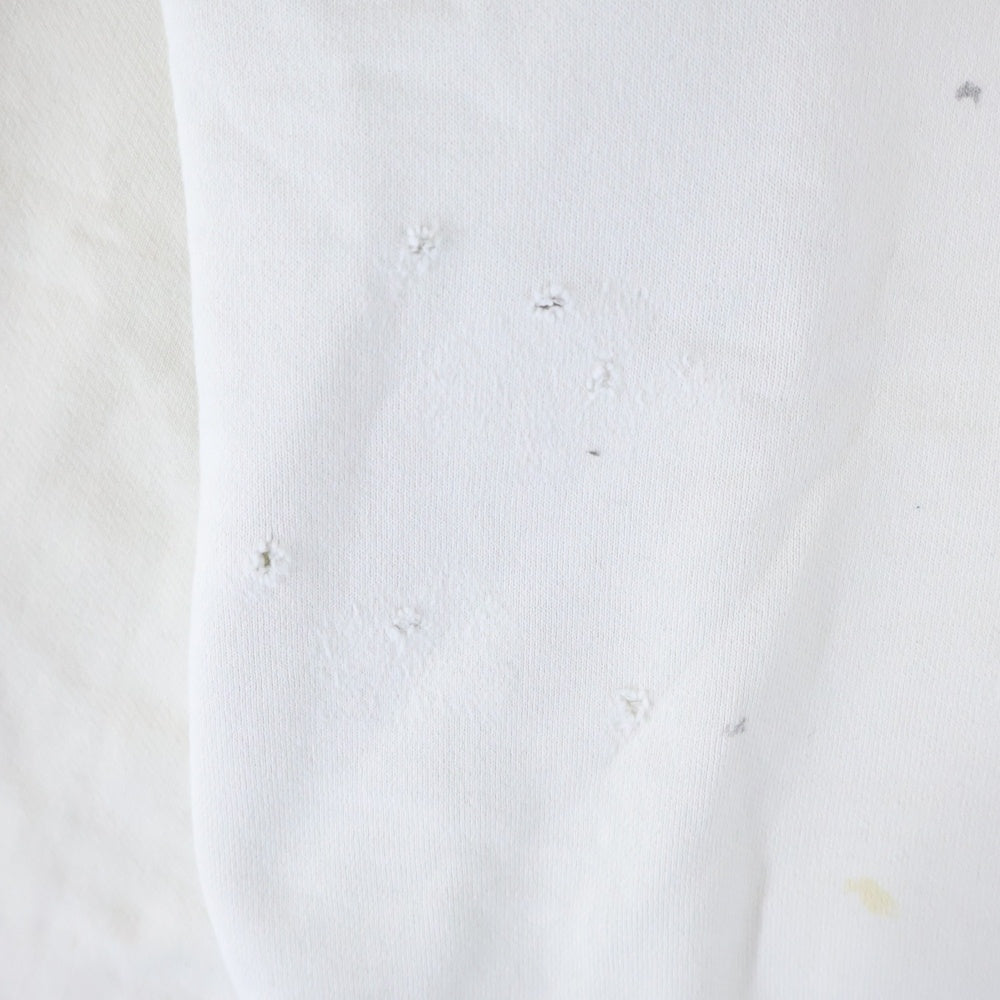 SAINT MICHAEL(セントマイケル) X BerBerJin BJ CREW NECK SWEAT YOUNG WHITE SM-HR8-0000-C38 ×ベルベルジン クルーネックスウェット ヤング ホワイト ダメージ加工