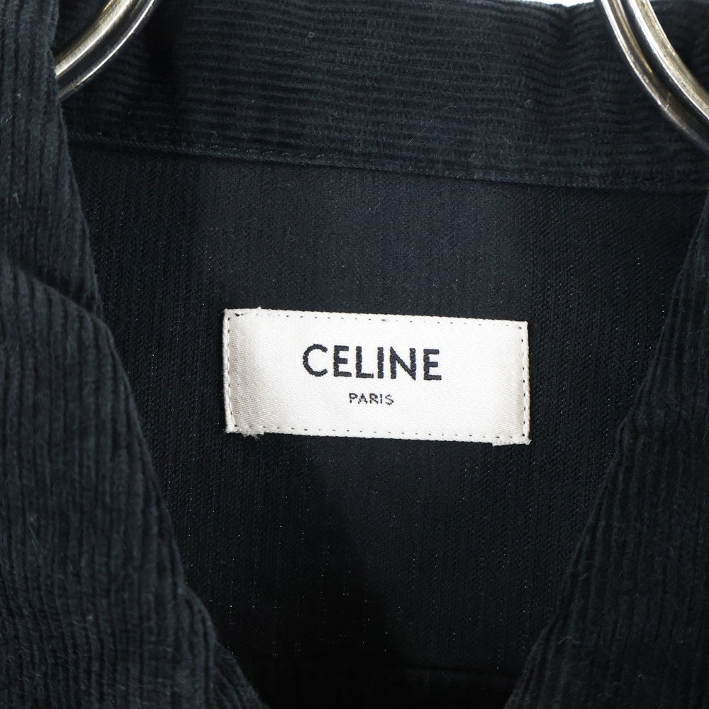 CELINE(セリーヌ) Corduroy Trucker Jacket ロゴワッペンコーデュロイトラッカージャケット 2Q757665W 08LH ブラック
