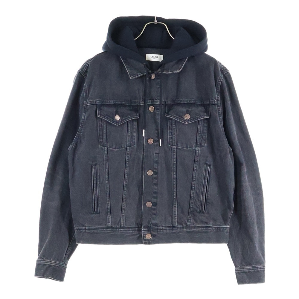 CELINE(セリーヌ) HOODED LOOSE TRUCKER JACKET 2Q472947F.38VB フード付き ルーズフィット トラッカージャケット ブラック