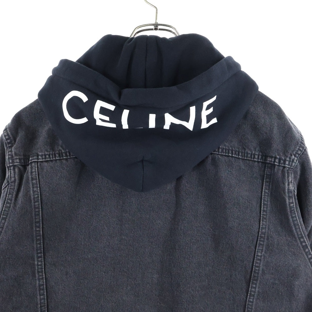 CELINE(セリーヌ) HOODED LOOSE TRUCKER JACKET 2Q472947F.38VB フード付き ルーズフィット トラッカージャケット ブラック