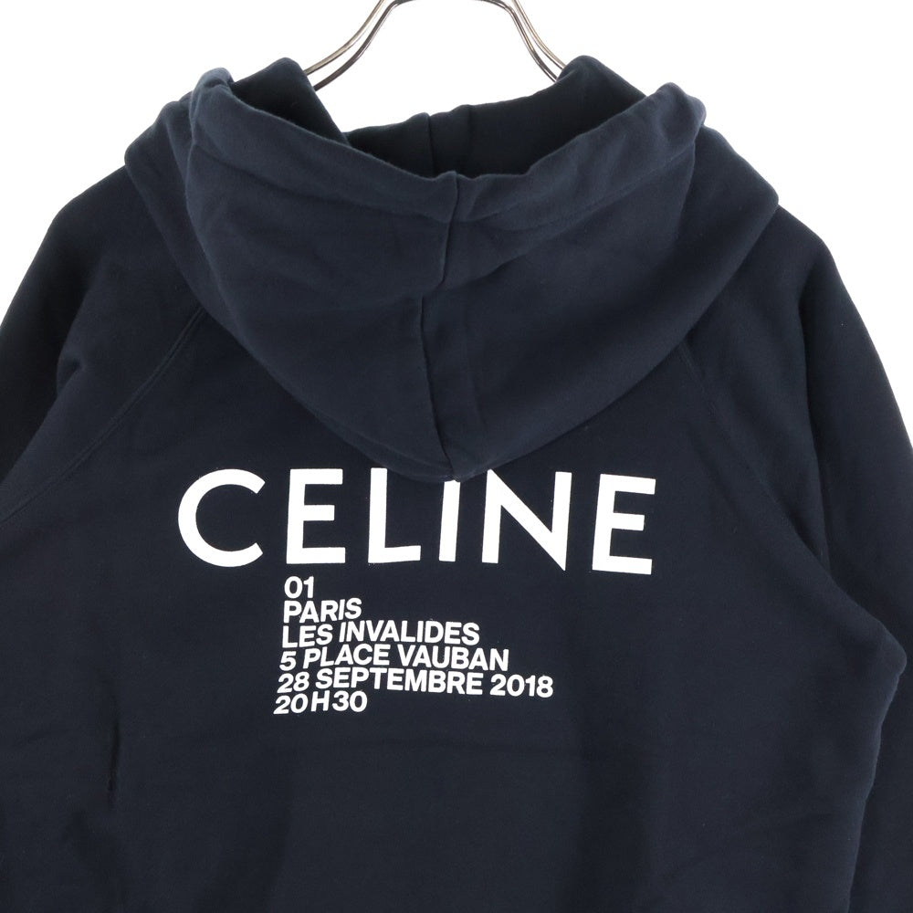 CELINE(セリーヌ) ロゴプリント プルオーバーパーカー フーディー ブラック 2Y005632E