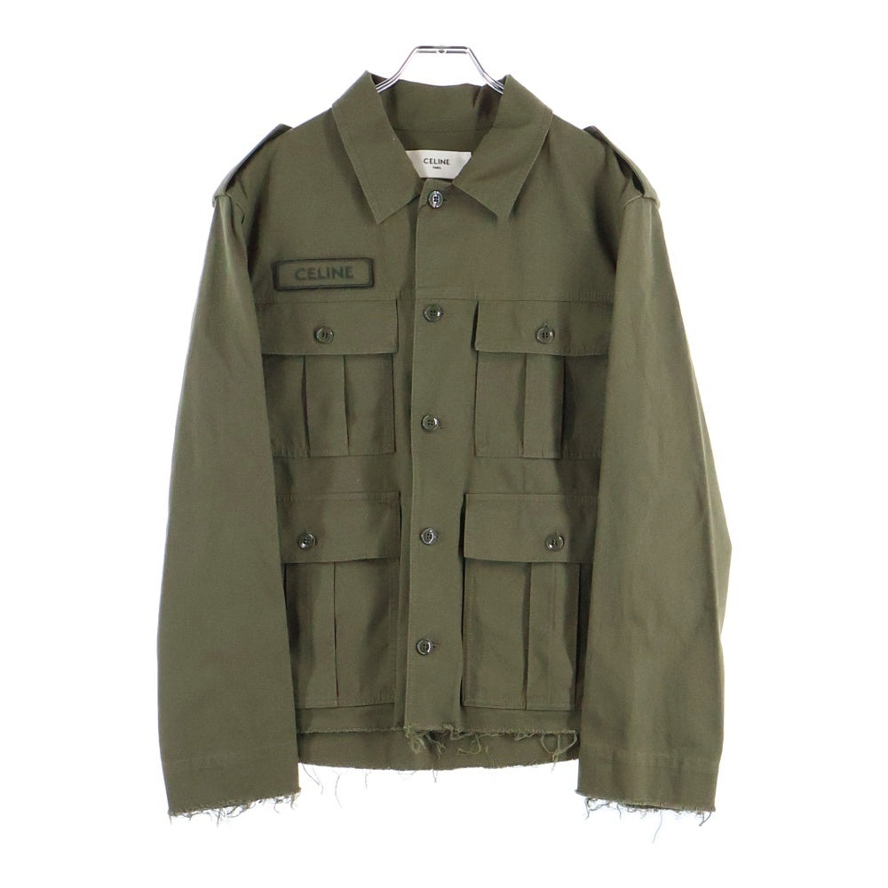 CELINE(セリーヌ) 24SS SAHARIENNE JACKET 2W44B177R.02KK サハリエンヌ ダメージ加工 フィールドジャケット カーキ