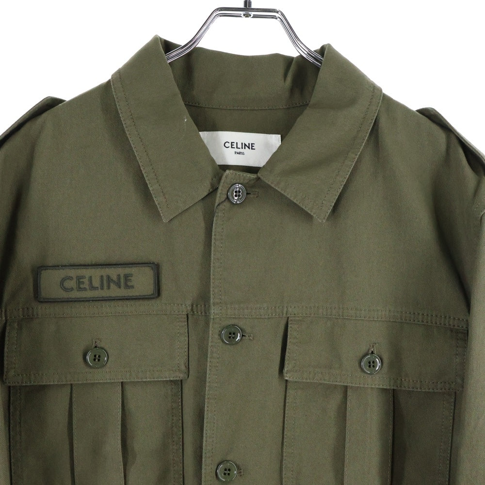 CELINE(セリーヌ) 24SS SAHARIENNE JACKET 2W44B177R.02KK サハリエンヌ ダメージ加工 フィールドジャケット カーキ