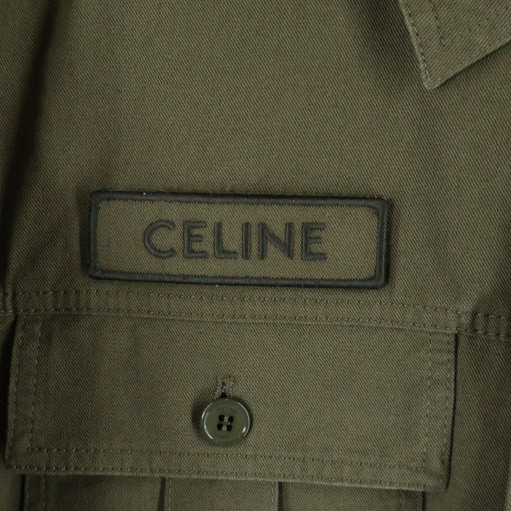 CELINE(セリーヌ) 24SS SAHARIENNE JACKET 2W44B177R.02KK サハリエンヌ ダメージ加工 フィールドジャケット カーキ