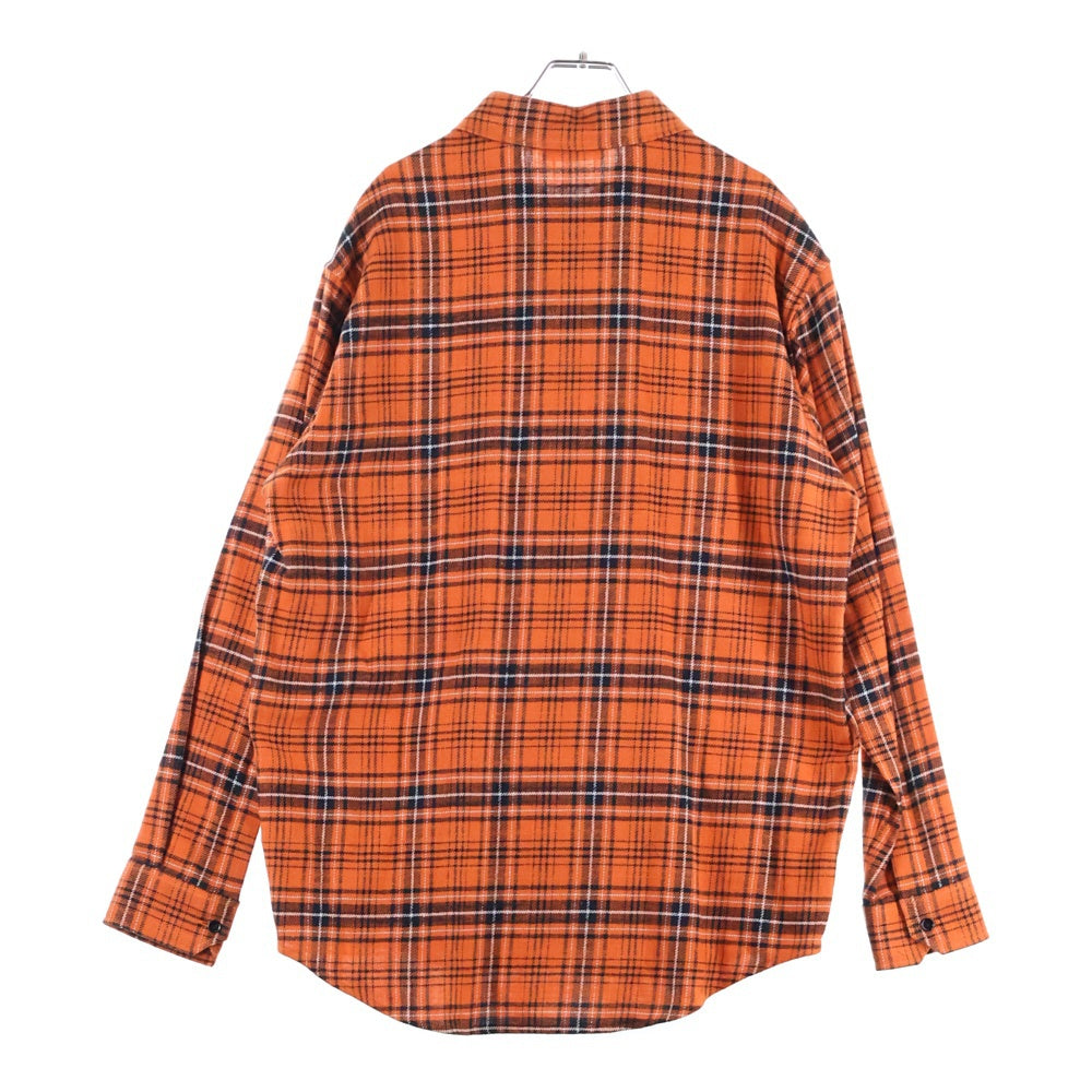 CELINE(セリーヌ) Check Cotton Oversized Shirt 2C486554T チェック柄 コットン オーバーサイズ長袖シャツ オレンジ