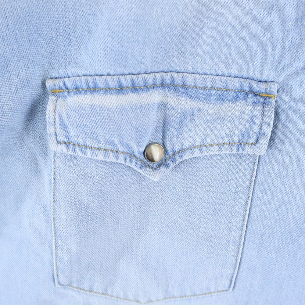 CELINE(セリーヌ) WESTERN SHIRT IN FADED SUMMER WASH DENIM 2T303361U.08YK ウエスタンデニムシャツ サマーウォッシュ 長袖シャツ ライトブルー