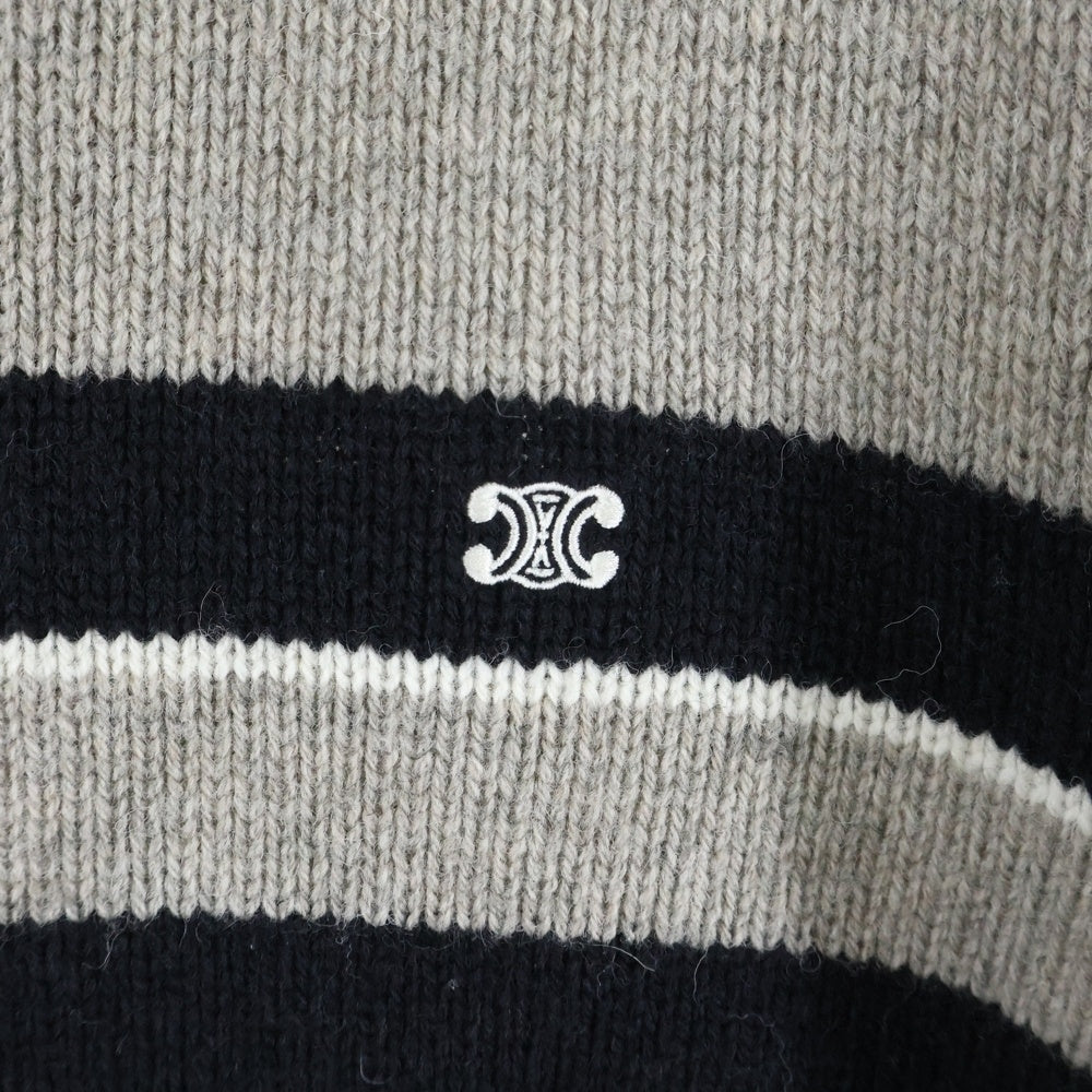 CELINE(セリーヌ) 23AW トリオンフ刺繍ストライプクルーネックニット