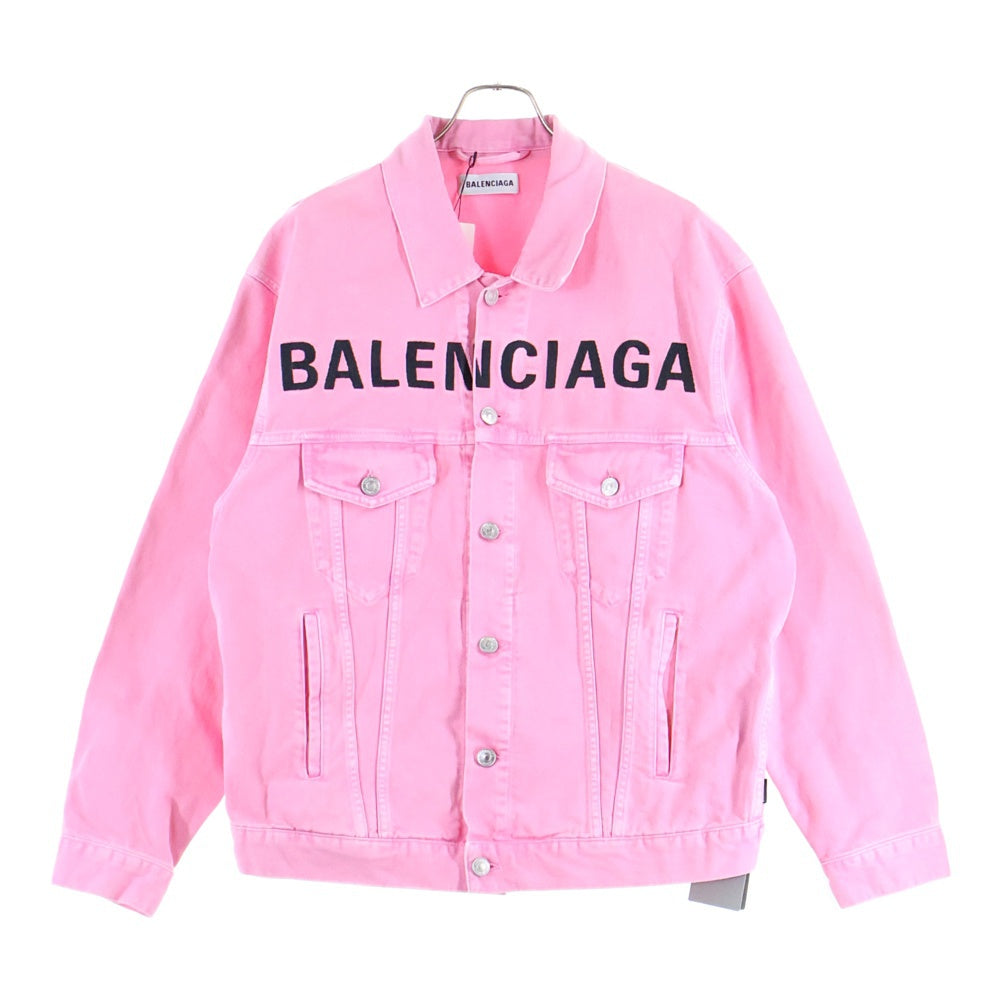 BALENCIAGA(バレンシアガ) 19AW フロント刺繍ロゴ デニムジャケット ピンク 594386 TEW37