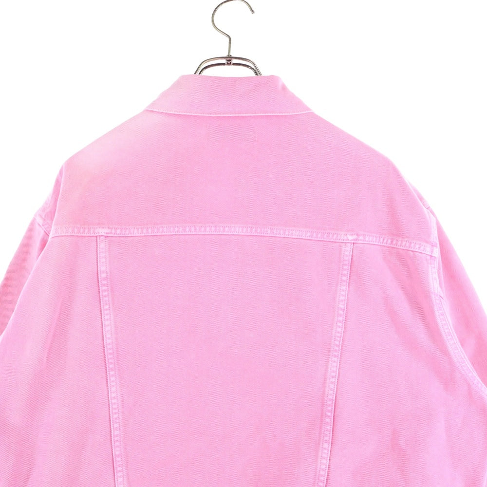 BALENCIAGA(バレンシアガ) 19AW フロント刺繍ロゴ デニムジャケット ピンク 594386 TEW37