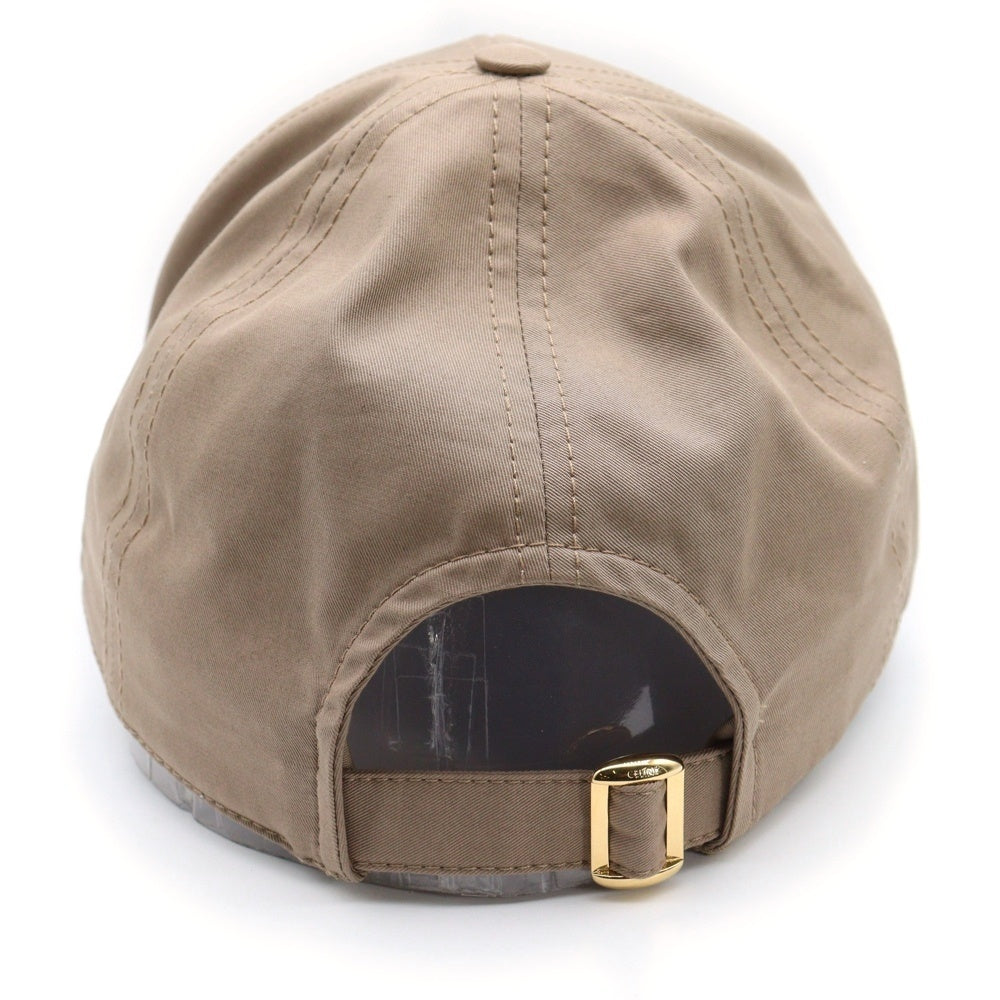 CELINE(セリーヌ) トリオンフ ロゴ刺繍 ベースボールキャップ コットン ベージュ 2AUT6969P.09RE