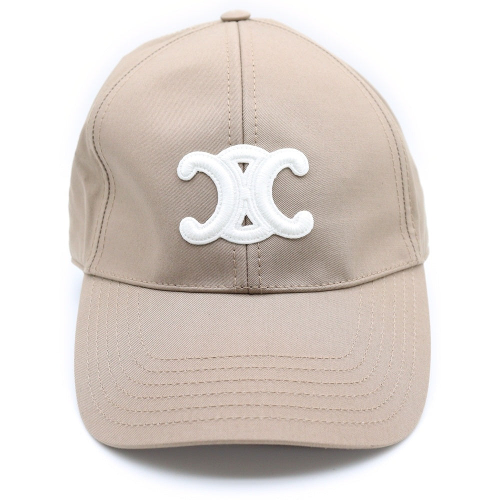 CELINE(セリーヌ) トリオンフ ロゴ刺繍 ベースボールキャップ コットン ベージュ 2AUT6969P.09RE