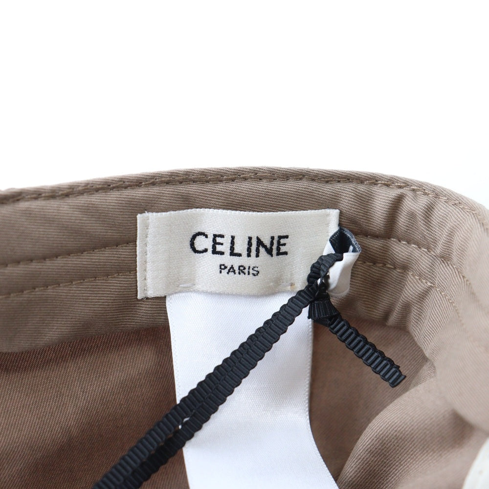 CELINE(セリーヌ) トリオンフ ロゴ刺繍 ベースボールキャップ コットン ベージュ 2AUT6969P.09RE