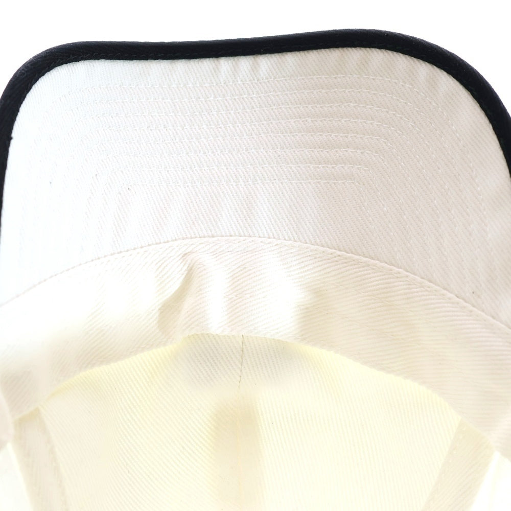 miumiu(ミュウミュウ) Baseball drill Blanc Cap 5HC369 ベースボールキャップ ドリル ロゴ刺繍 ホワイト/ブラック