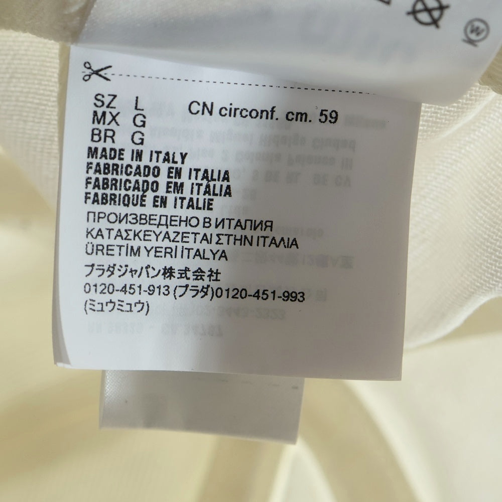 miumiu(ミュウミュウ) Baseball drill Blanc Cap 5HC369 ベースボールキャップ ドリル ロゴ刺繍 ホワイト/ブラック