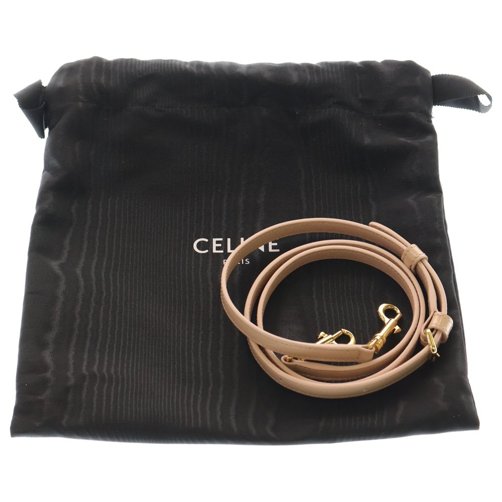 CELINE(セリーヌ) HALF MOON CASE 10K643GEC.03PD ハーフムーンケース パテントケース ショルダーバッグ ピンクベージュ レディース