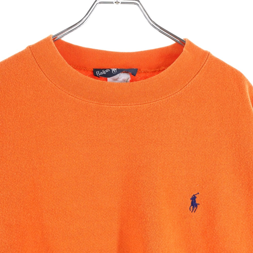 RALPH LAUREN(ラルフローレン) 90S PULLOVER LOGO SWEAT ロゴ刺繍 スウェット オレンジ