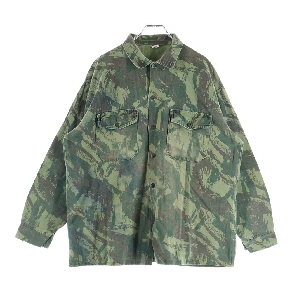 VINTAGE(ヴィンテージ) 60s PORTUGAL MILITARY BRUSH CAMO L/S SHIRTS ポルトガル軍 ブラッシュカモ 長袖シャツ カーキ/ブラウン