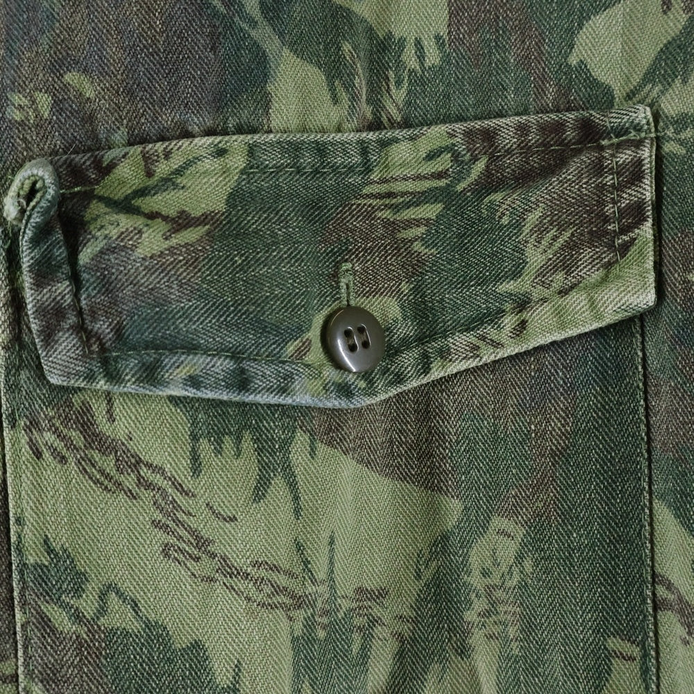 VINTAGE(ヴィンテージ) 60s PORTUGAL MILITARY BRUSH CAMO L/S SHIRTS ポルトガル軍 ブラッシュカモ 長袖シャツ カーキ/ブラウン