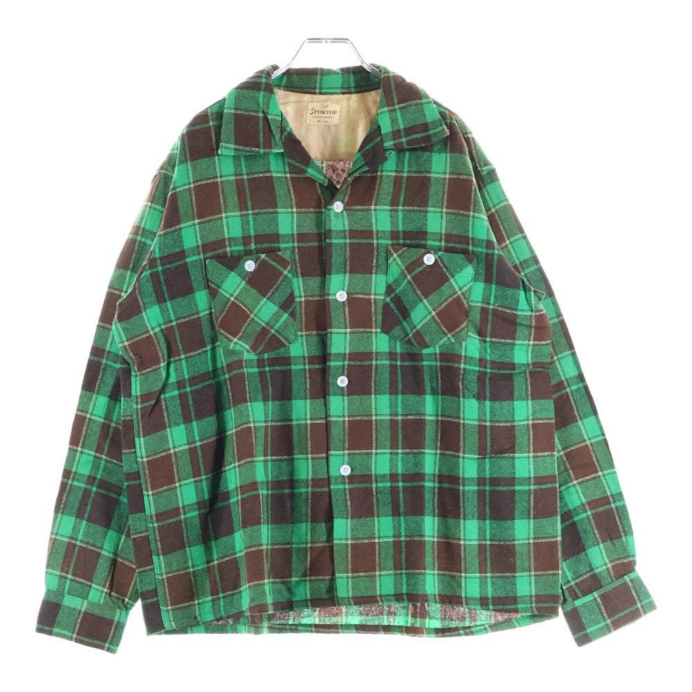 VINTAGE(ヴィンテージ) 50S SPORTOP CHECK L/S SHIRT チェック 長袖シャツ グリーン/ブラウン