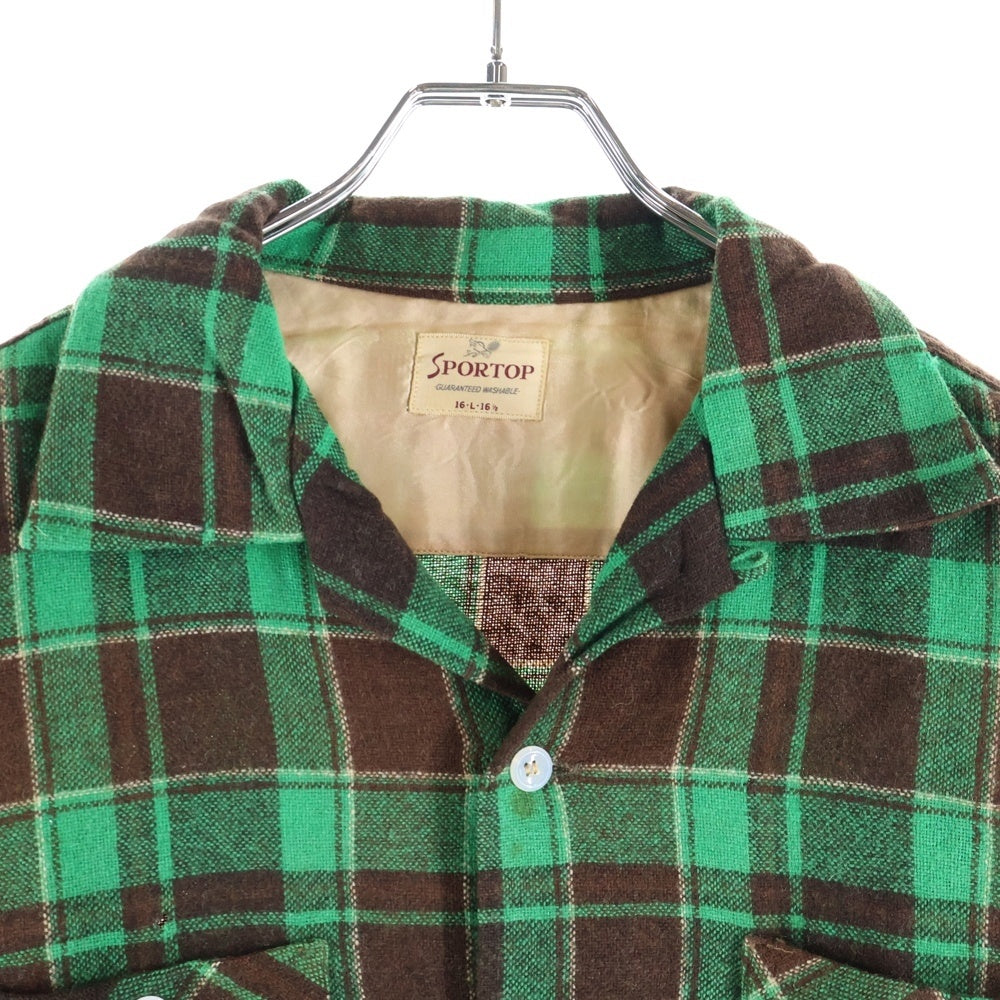 VINTAGE(ヴィンテージ) 50S SPORTOP CHECK L/S SHIRT チェック 長袖シャツ グリーン/ブラウン