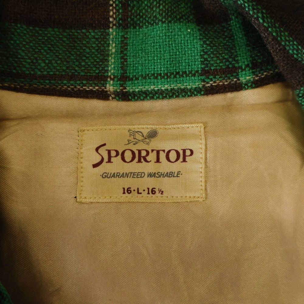 VINTAGE(ヴィンテージ) 50S SPORTOP CHECK L/S SHIRT チェック 長袖シャツ グリーン/ブラウン