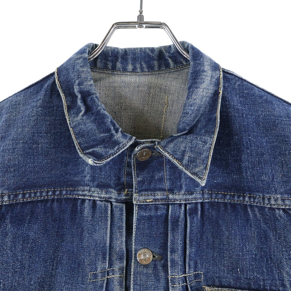 Levi's(リーバイス) 40-50S 506XX 1st BIG-E DENIM JACKET SLIDE BACKLE 移行期 初期型 スライドバックル ボタン裏刻印無し 片面タブ 不均等V 混合ステッチ デニムジャケット