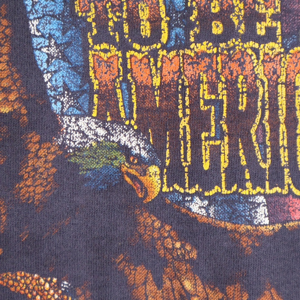 HARLEY DAVIDSON(ハーレーダビッドソン) 90S VINTAGE PROUD TO BE AN A AMERICAN 両面プリント 半袖Tシャツ カットソー ブラック