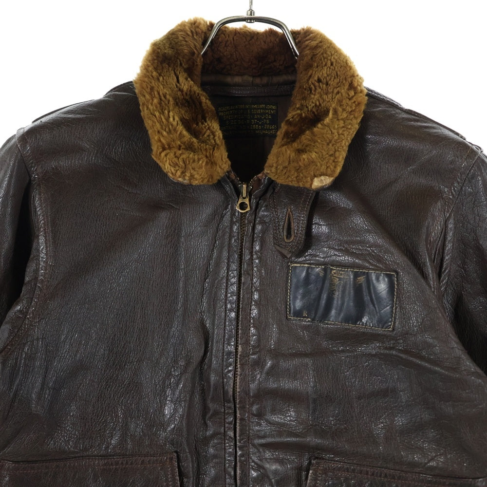 VINTAGE(ヴィンテージ) 40s U.S NAVY AN-J-3A FLIGHT JACKET TALONZIP