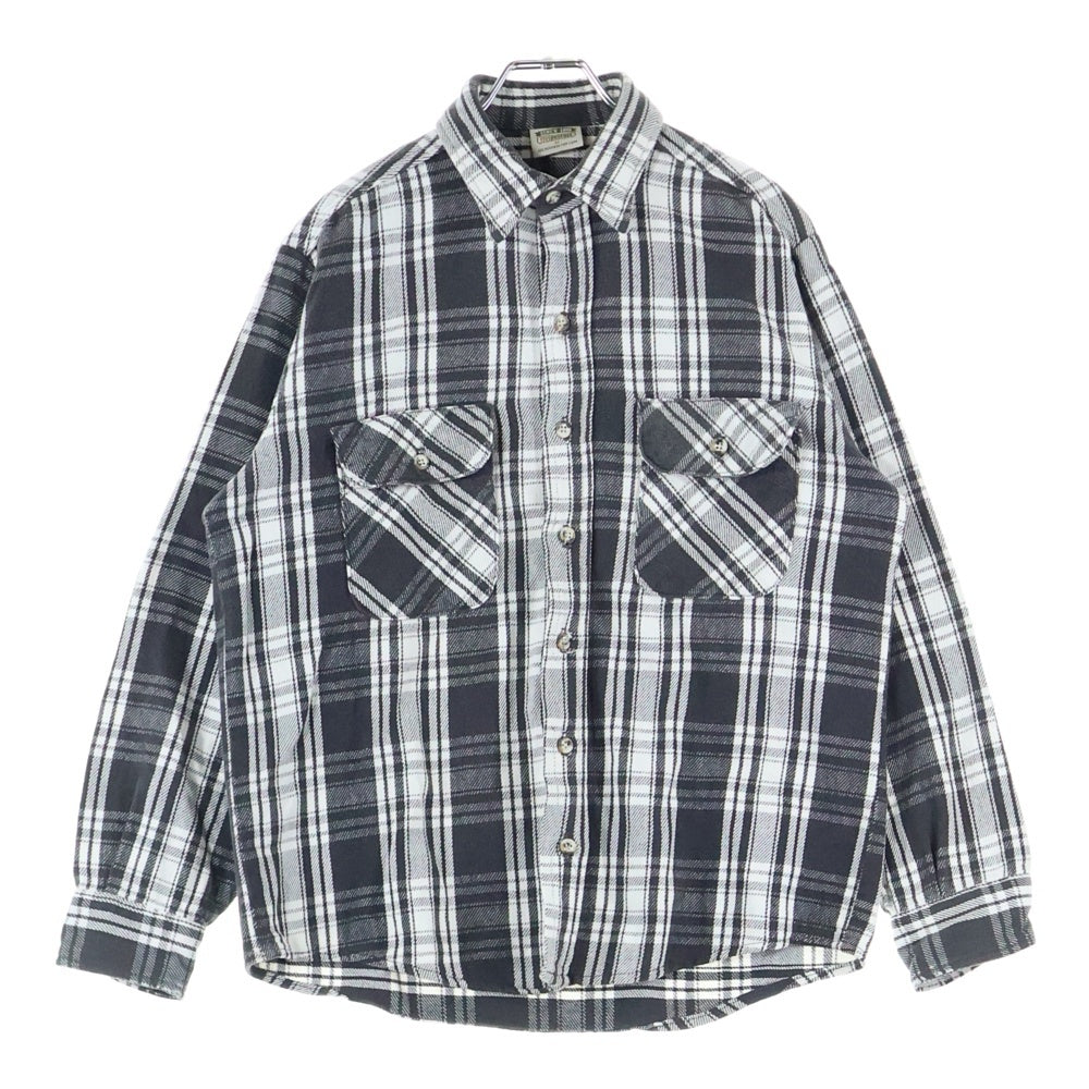 FIVE BROTHERS(ファイブブラザー) 90s チェックネルシャツ ブラック/ホワイト 長袖シャツ