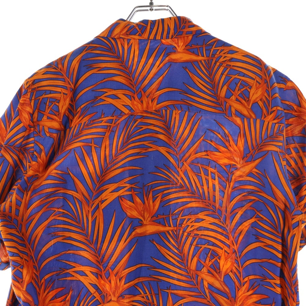 TOMORROWLAND(トゥモローランド) リーフ総柄 半袖胸ポケットシャツ オレンジ/ブルー WS019CU