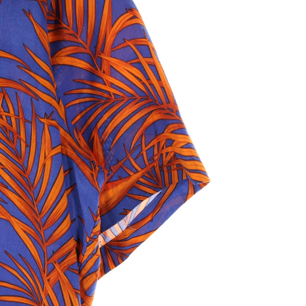 TOMORROWLAND(トゥモローランド) リーフ総柄 半袖胸ポケットシャツ オレンジ/ブルー WS019CU