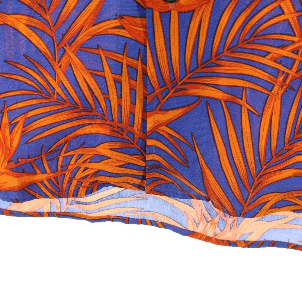 TOMORROWLAND(トゥモローランド) リーフ総柄 半袖胸ポケットシャツ オレンジ/ブルー WS019CU