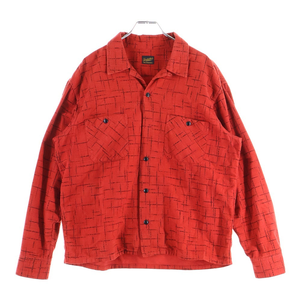 TENDERLOIN(テンダーロイン) T-PRINT FLLANNEL SHT オープンカラー フランネル長袖シャツ レッド