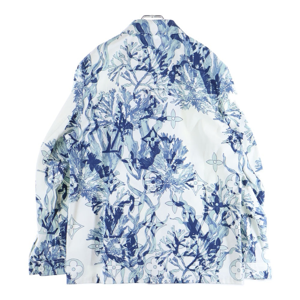 LOUIS VUITTON(ルイヴィトン) 23SS LVロゴプリンテッドコットンオーバー長袖シャツジャケット RM232M 26 HPB25W ホワイト/ブルー