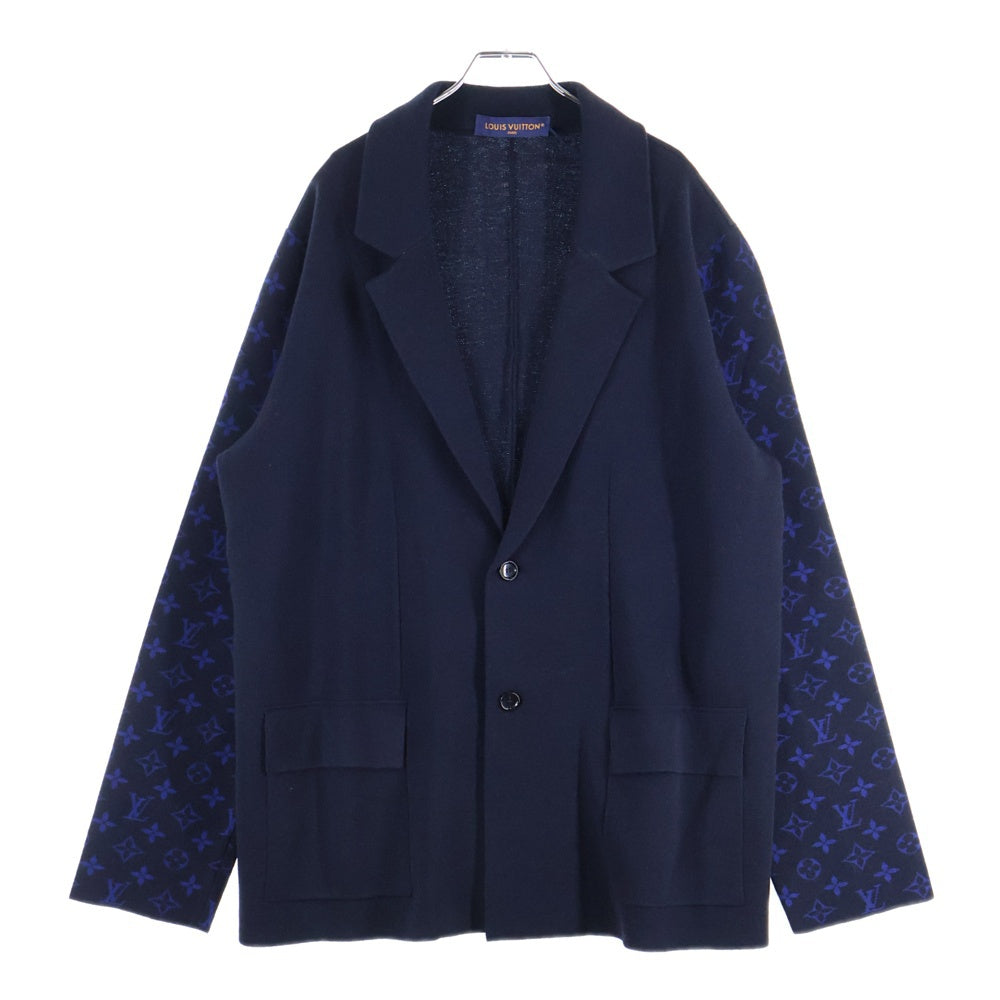 LOUIS VUITTON(ルイヴィトン) 23AW 袖モノグラム ニットテーラードジャケット RM232Q VOR HPN40W ネイビー×ブルー