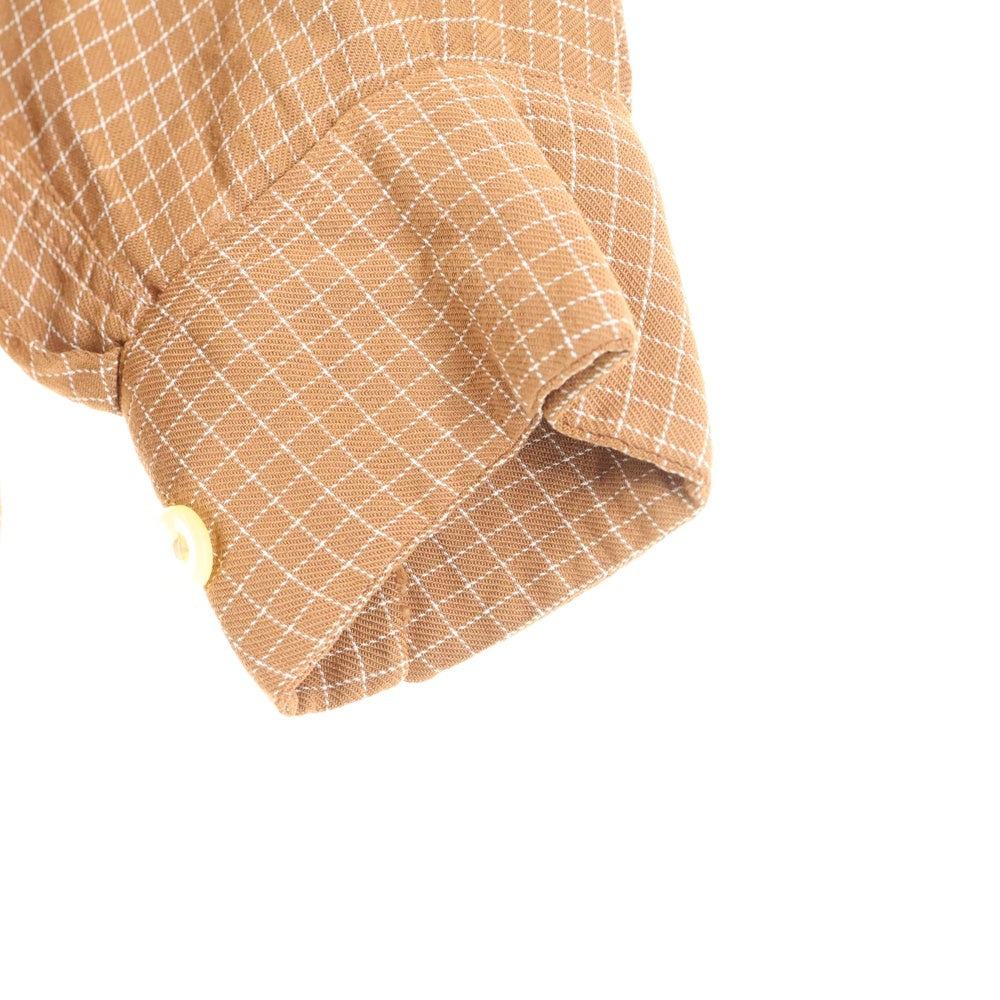VINTAGE(ヴィンテージ) 40S STERLING L/S CHECK SHIRT スターリン プリント使用 フラップポケット チェック 長袖シャツ ブラウン/ホワイト