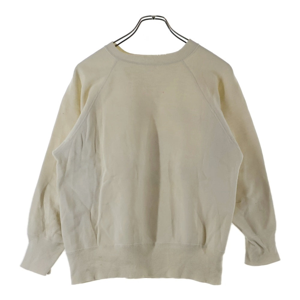 VINTAGE(ヴィンテージ) 50S OHIO STATE UNIVERSITY PULLOVER SWEAT オハイオ カレッジロゴ ラグラン 袖ステッチ貫通 プルオーバー スウェット トレーナーホワイト