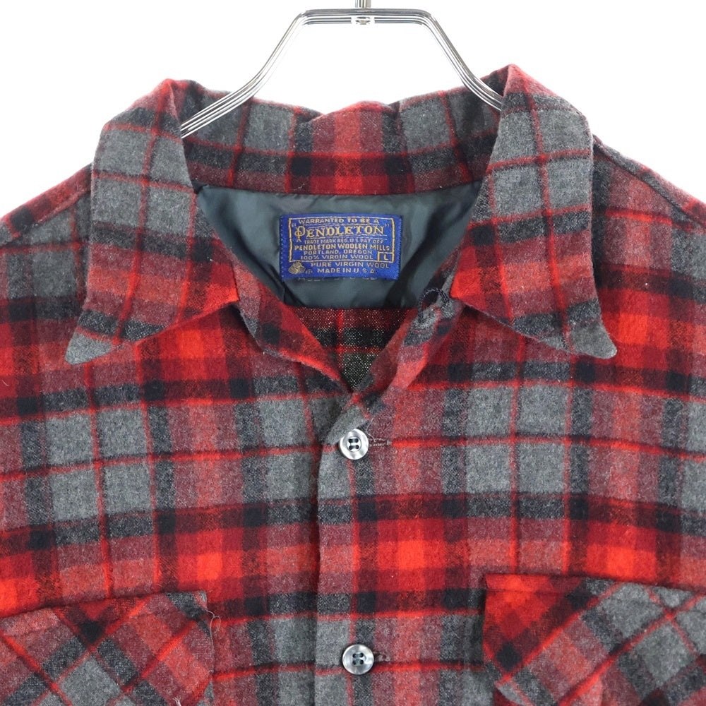 PENDLETON(ペンドルトン) 60S VNTAGE WOOL L/S CHECK SHIRT ヴィンテージ ウール チェック 長袖シャツ レッド/グレー/ブラック