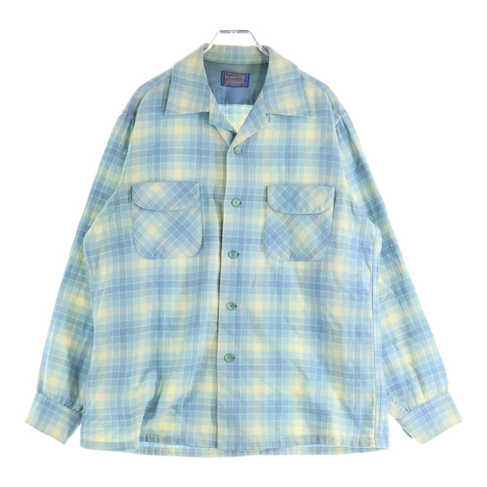 PENDLETON(ペンドルトン) 50S VNTAGE WOOL L/S CHECK SHIRT ヴィンテージ ウール チェック 長袖シャツ ブルー/ブラウン