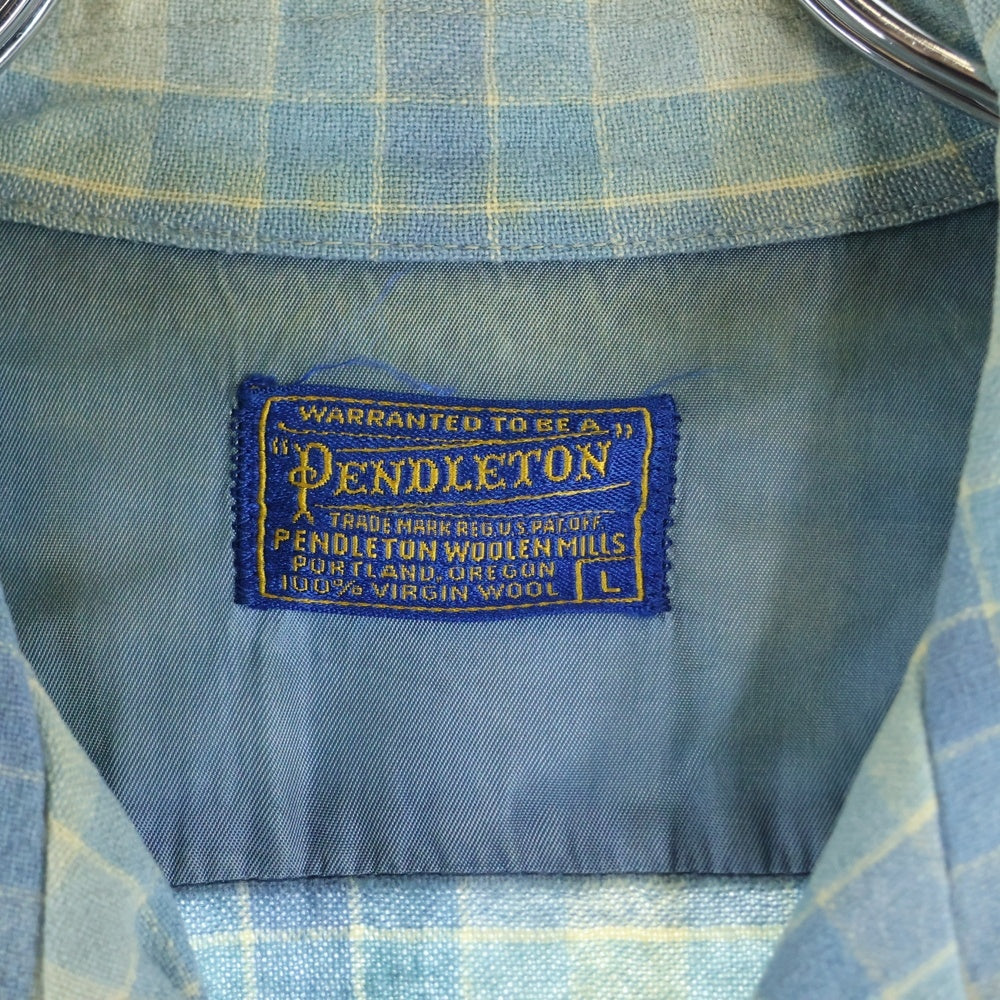 PENDLETON(ペンドルトン) 50S VNTAGE WOOL L/S CHECK SHIRT ヴィンテージ ウール チェック 長袖シャツ ブルー/ブラウン
