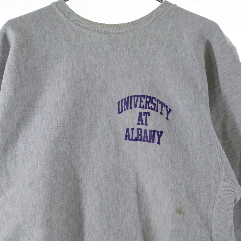 CHAMPION(チャンピオン) 90S REVERSE WEAVE UNIVERSITY AT ALBANY PULLOVER SWEAT 刺繍タグ 猫の手 リバースウィーズ プルオーバー スウェット トレーナー グレー