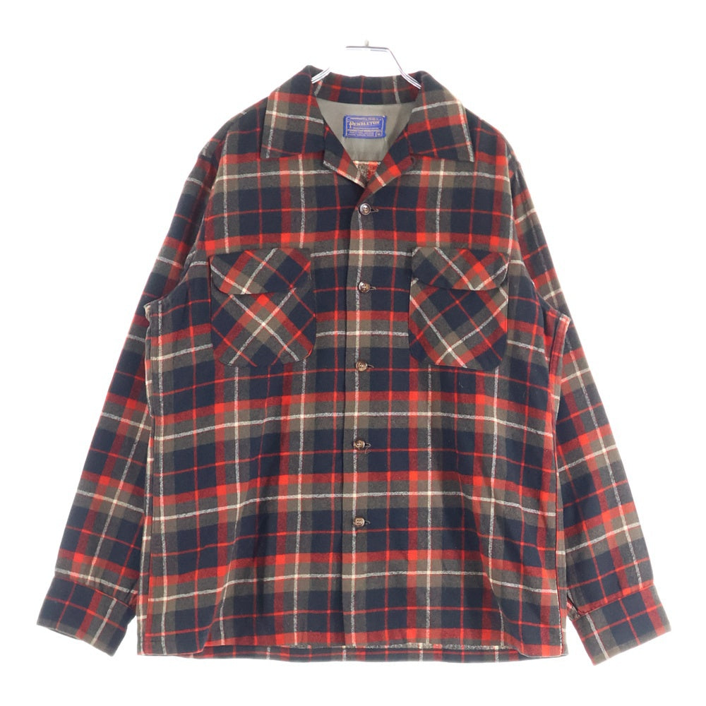 PENDLETON(ペンドルトン) 50S VNTAGE WOOL L/S CHECK SHIRT ヴィンテージ ウール チェック 長袖シャツ レッド/ブラウン/ブラック
