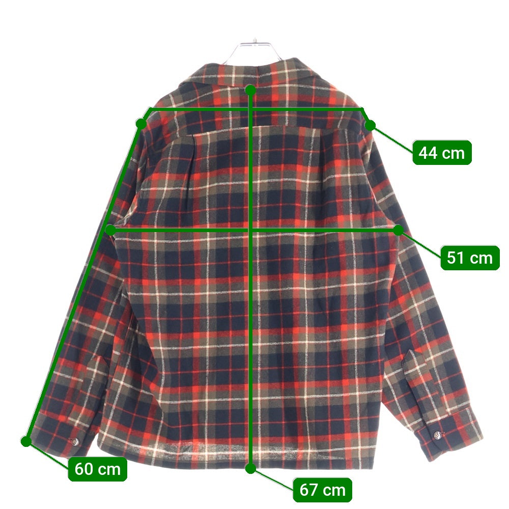 PENDLETON(ペンドルトン) 50S VNTAGE WOOL L/S CHECK SHIRT ヴィンテージ ウール チェック 長袖シャツ レッド/ブラウン/ブラック