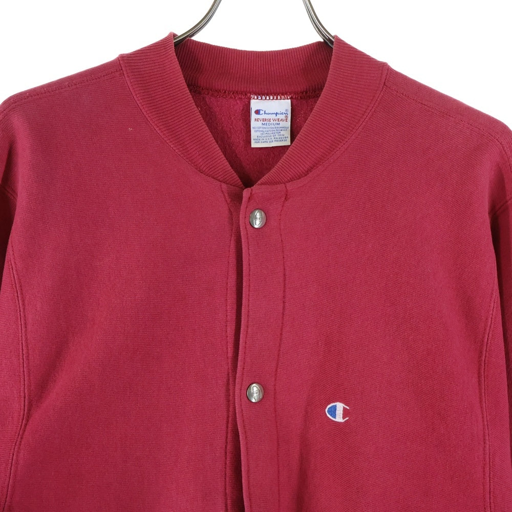CHAMPION(チャンピオン) 90s REVERSE WEAVE スナップボタン C刻印 カーディガン レッド